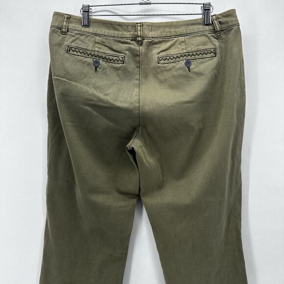 Sundance Chelsea Green Embroidered Chinos Size 10 Straight Leg Coastal Boho - Picture 7 of 12